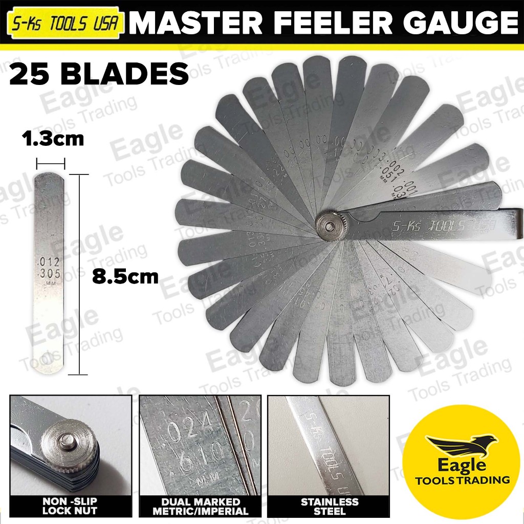 Feeler Gauge 25 Blades Sks Tools USA G2501 Shopee Philippines