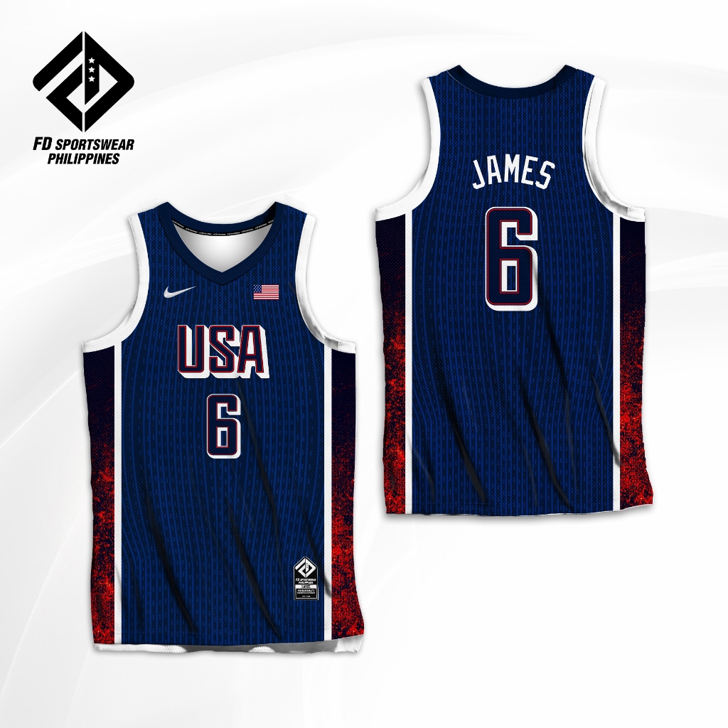 USA BASKETBALL 2025 OLYMPIC FD N. BLUE DARK FULL SUBLIMATED JERSEY