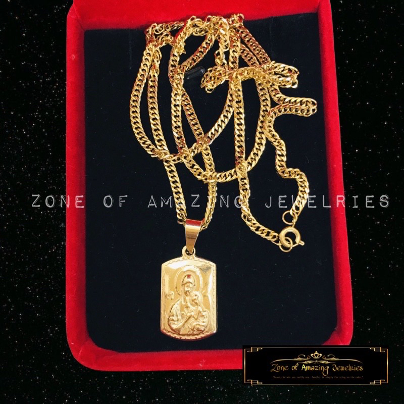 zoaj.ph Square Mother and Child Necklace with Japan Chain Round Lock ...