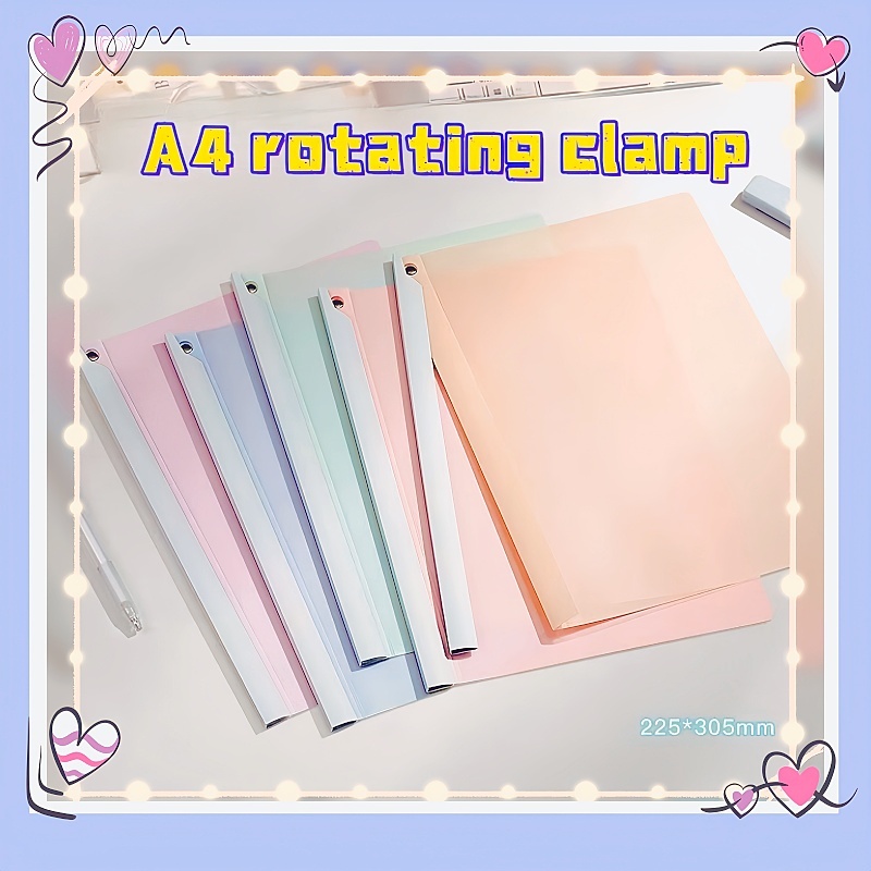 Macaron A4 Rotating transparent folder student papers large capacity ...