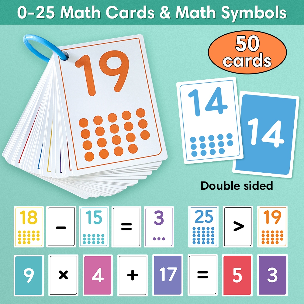 50Pcs Maths Flash Cards for Kids Multiplication Division & Addition ...