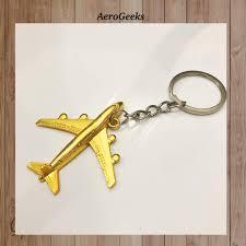 12 PIECES!!! Gold Airplane Key Ring Keychain | Shopee Philippines