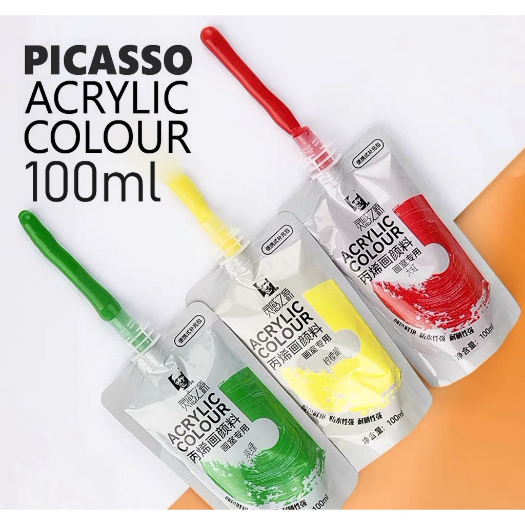 PHOENIX / Picasso Acrylic Color paint 100ml pouch -Assorted Colors ...