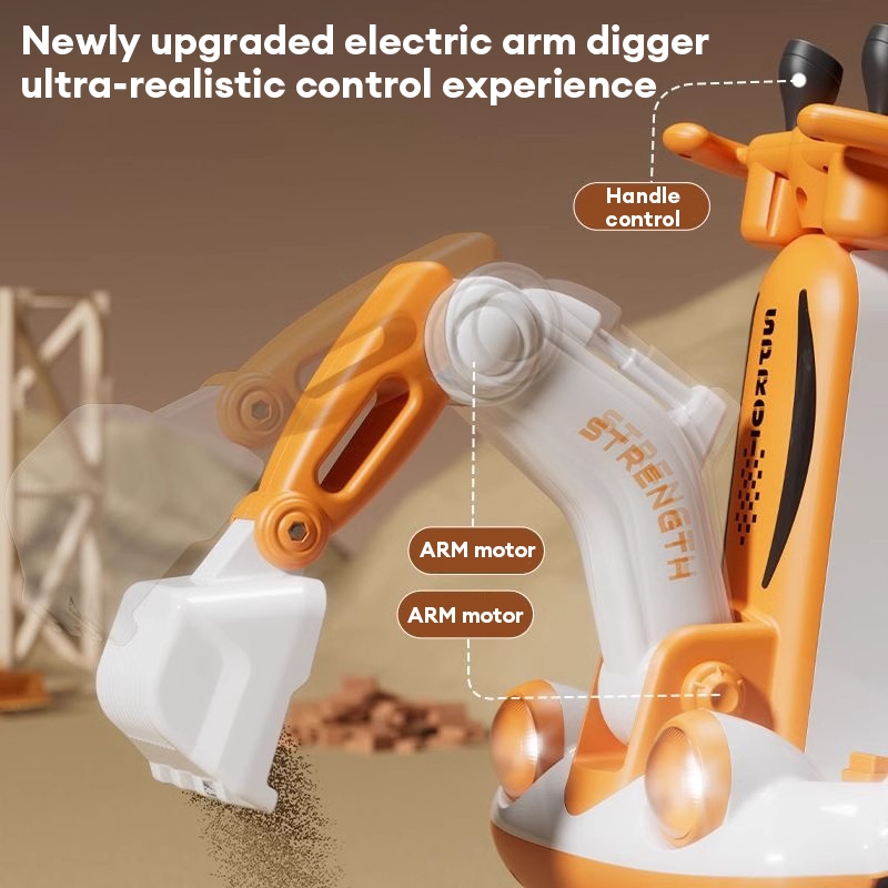 Rechargeable car for kids rotatable remote control lighting Digging ...