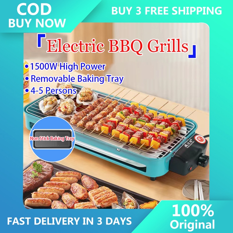 Simple Electric BBQ Grill Multifunction 2 in1 Green Grill Indoor ...