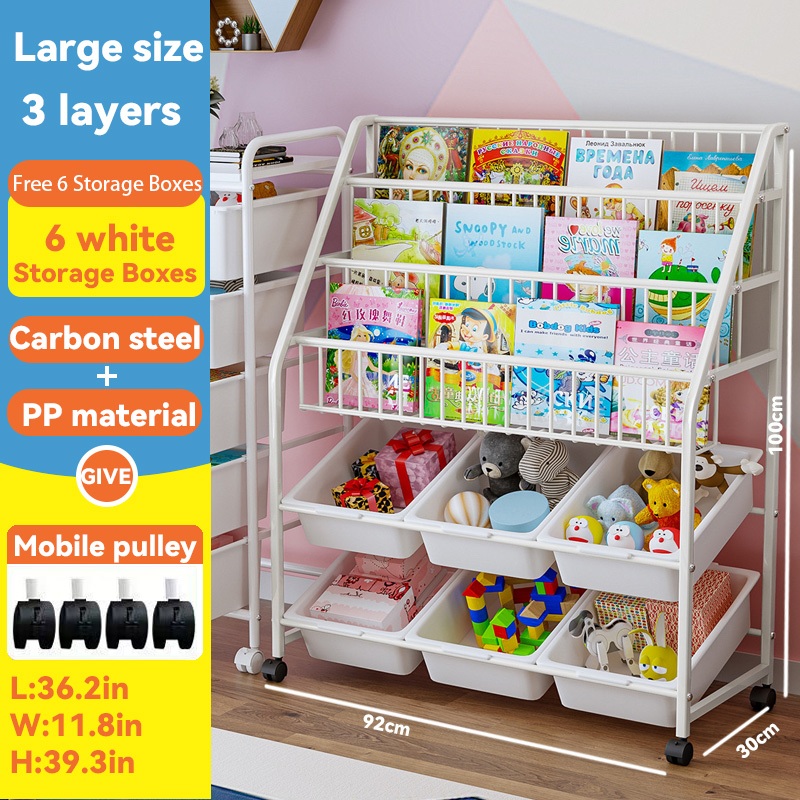 COD Local Delivery Kids Toy Storage Rack Children's Bookshelf Multi Purpose  Display Bookcase Stand