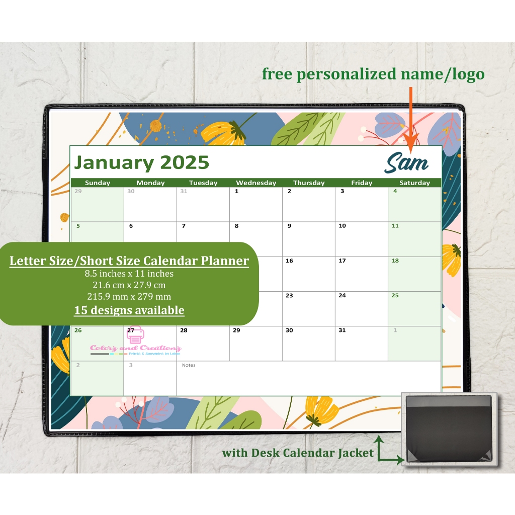 20242025 Personalized Desk Calendar Planner w/ Calendar Jacket Short