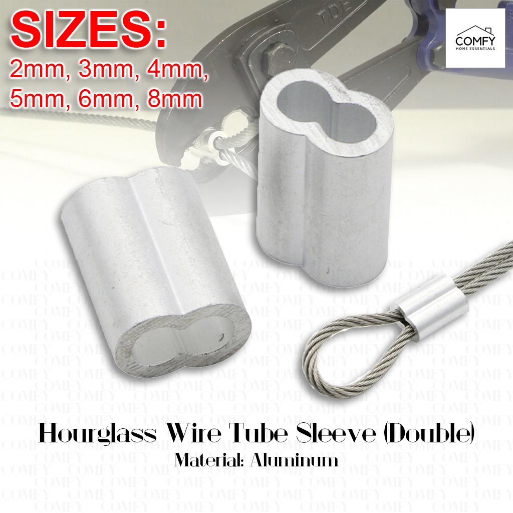 1PC Aluminum Rope Tube Double Hole Oval Sleeve Cable Wire Tube Crimp ...