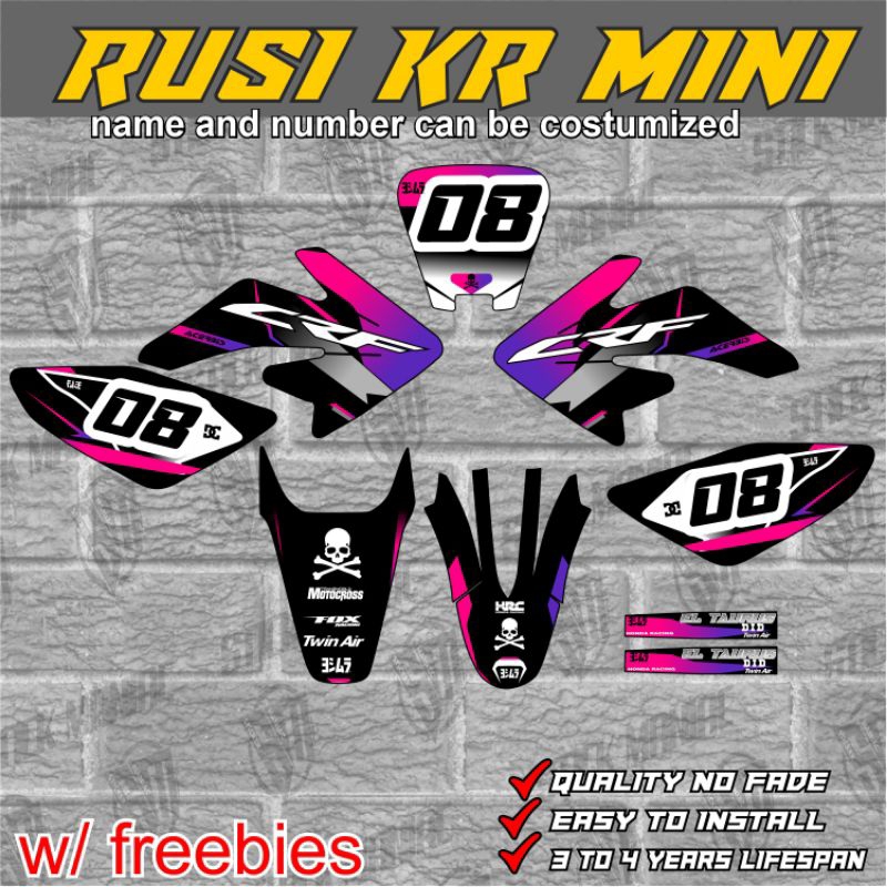 Rusi KR Mini decals stickers, laminated | Shopee Philippines