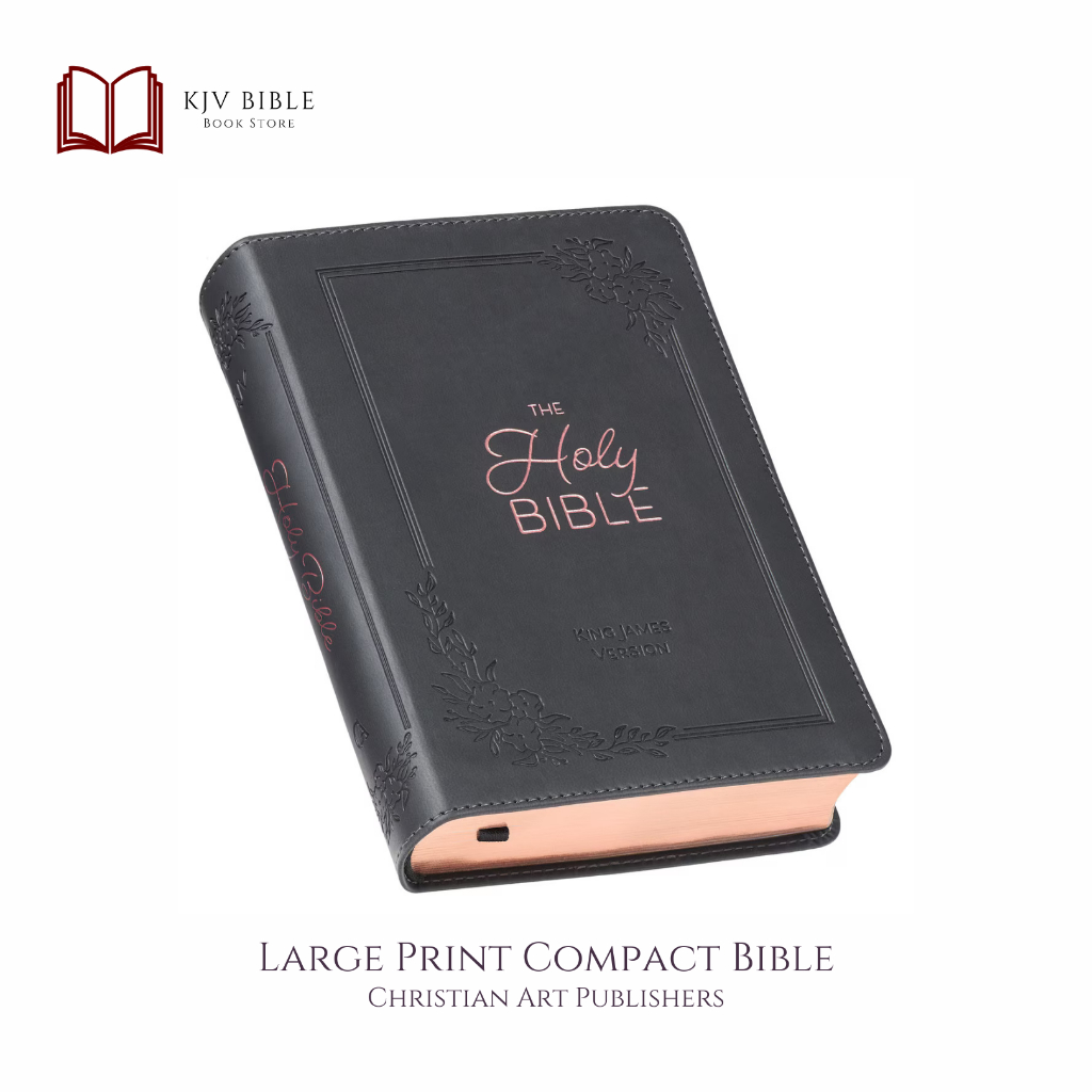 KJV206 | King James Version Large Print Compact Bible Cobalt Gray Faux ...