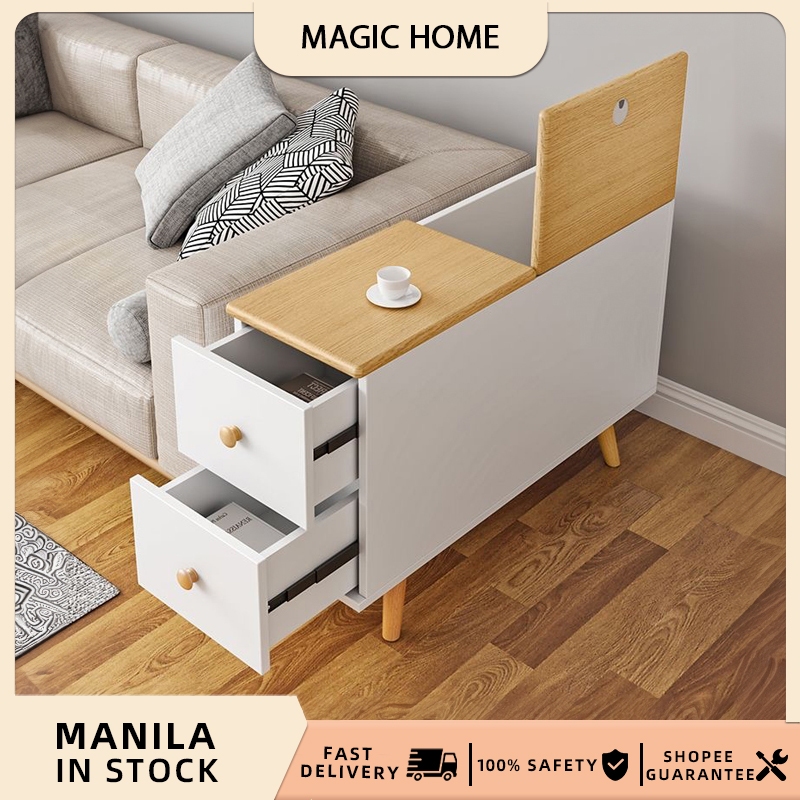 Magic Home Nordic Simple Sofa Side Cabinet Living Room Storage Cabinet ...