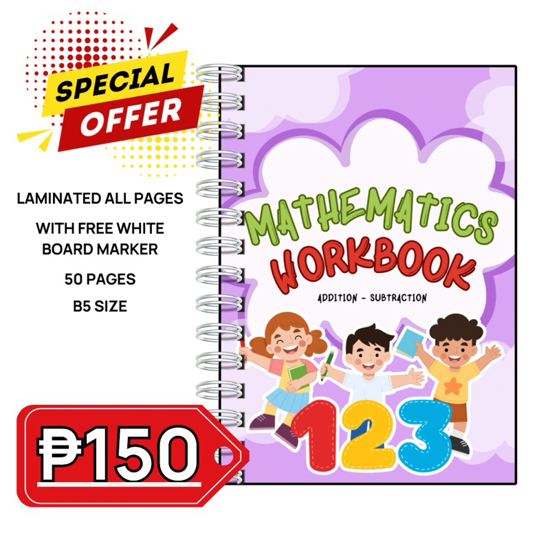 Laminated Mathematics Workbook | Subtraction and Addition | Shopee ...