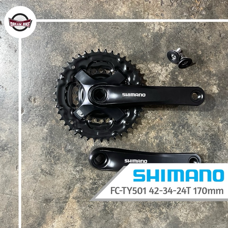 Crankstel Shimano FC-TY501 6/7/8 speed 42x34x24T met kettingscherm