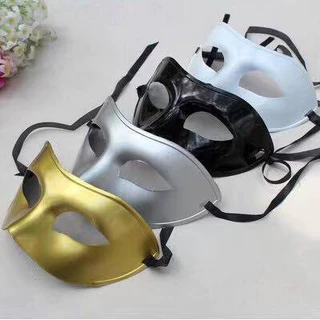 Men's Super Hero Costume Mask – Black Venetian Masquerade – Mardi Gras Theme