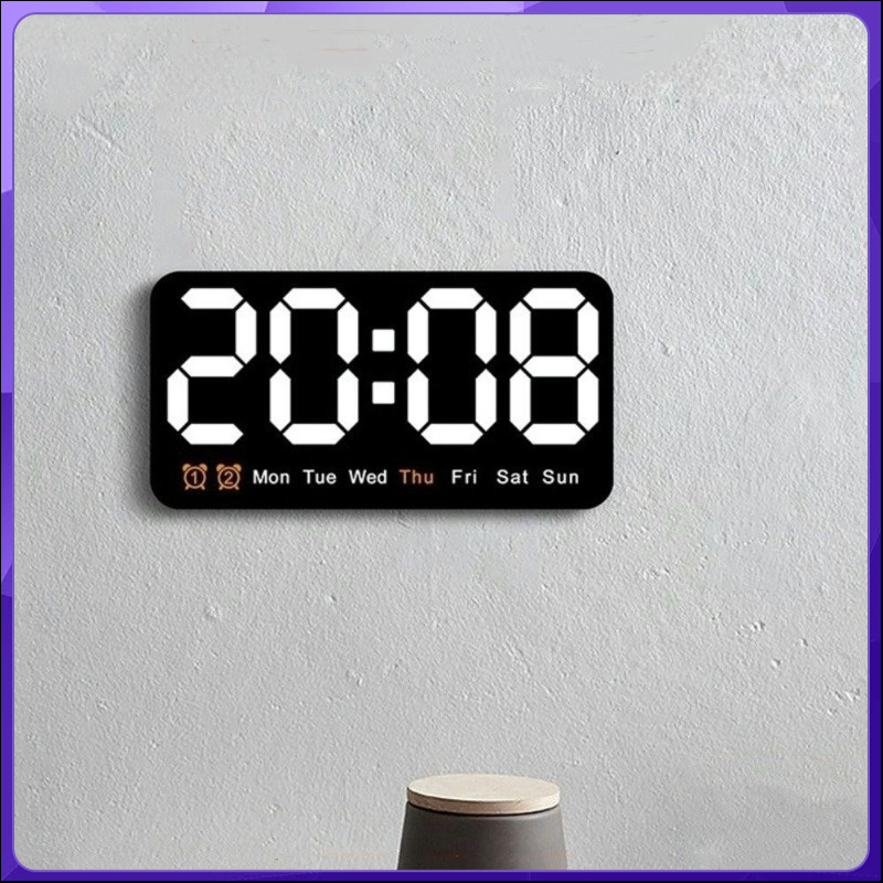 Electronic Wall Clock, Wall-mounted Multi-functional Digital LED Clocks ...