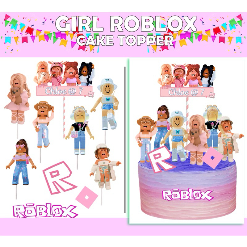 Girl Roblox Cake and Cupcake Topper (WATERPROOF NO CUT ) | Shopee ...