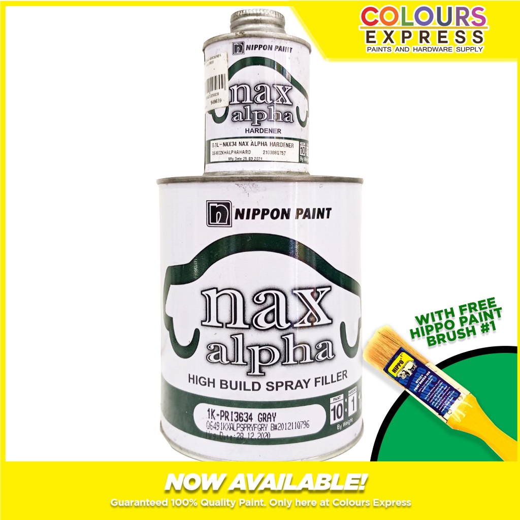 Nippon 2K-NAX Alpha Hi-Build Spray Filler Gray 1L | Shopee Philippines