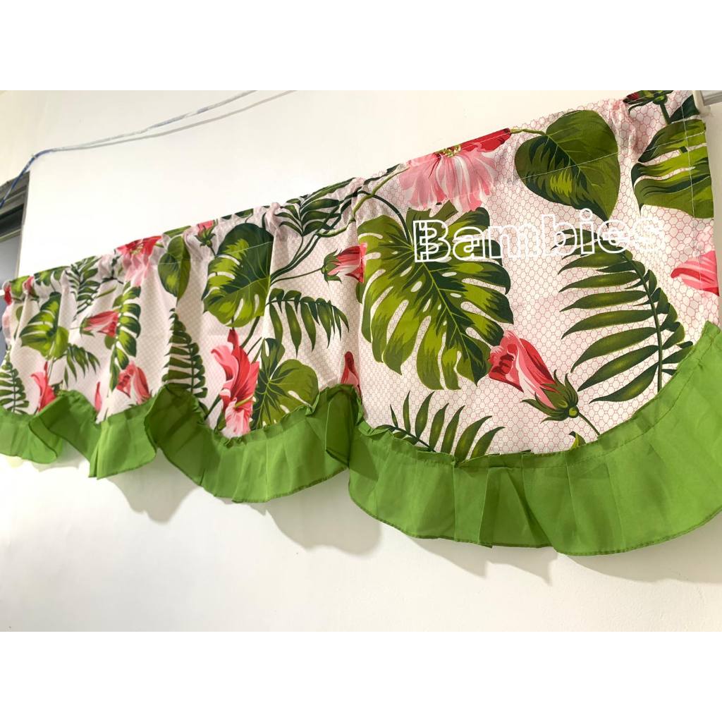 Valancer curtain, floral designs with raffles/school curtain | Shopee ...
