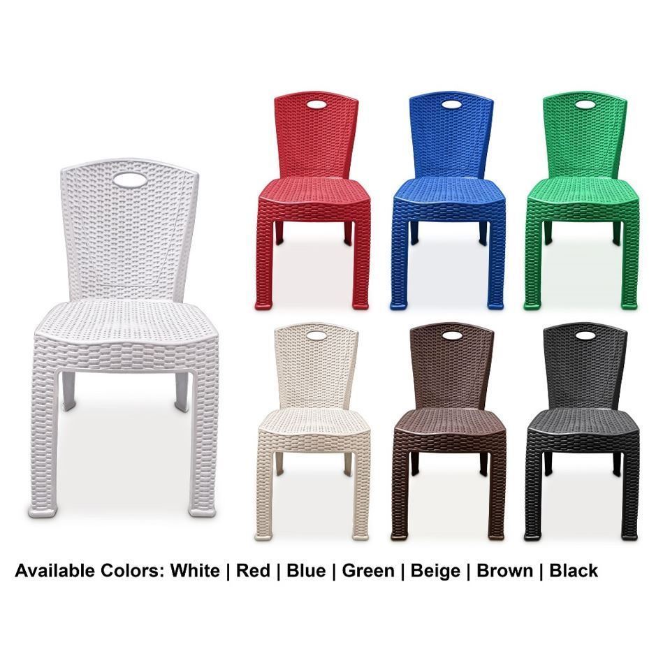 923-A Rattan Chair with Backrest Plastic Rattan Chair 7 color | Shopee ...