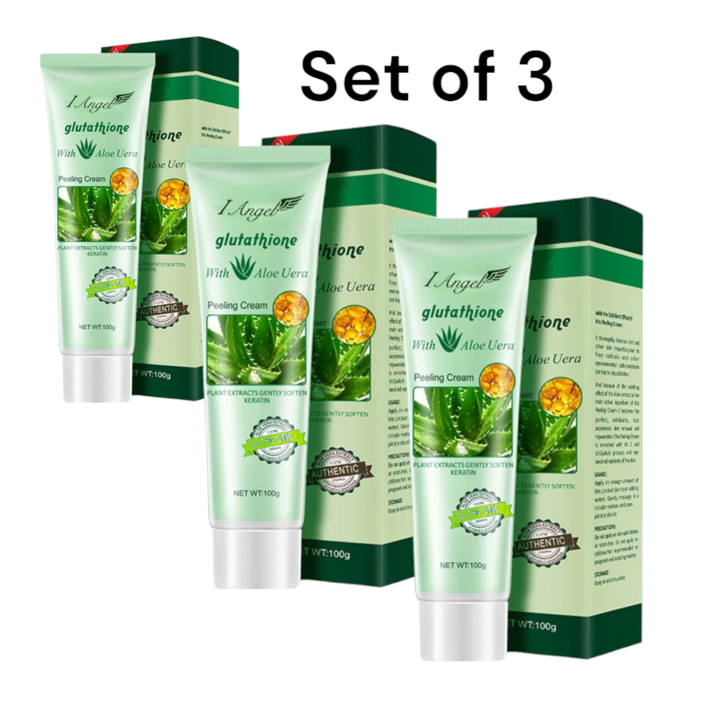 glutathione with aloe vera peeling cream Set of 3 ) Glutathione With Aloe Vera Peeling Cream / GINBI Aloe Vera Gel  Exfoliating 100g