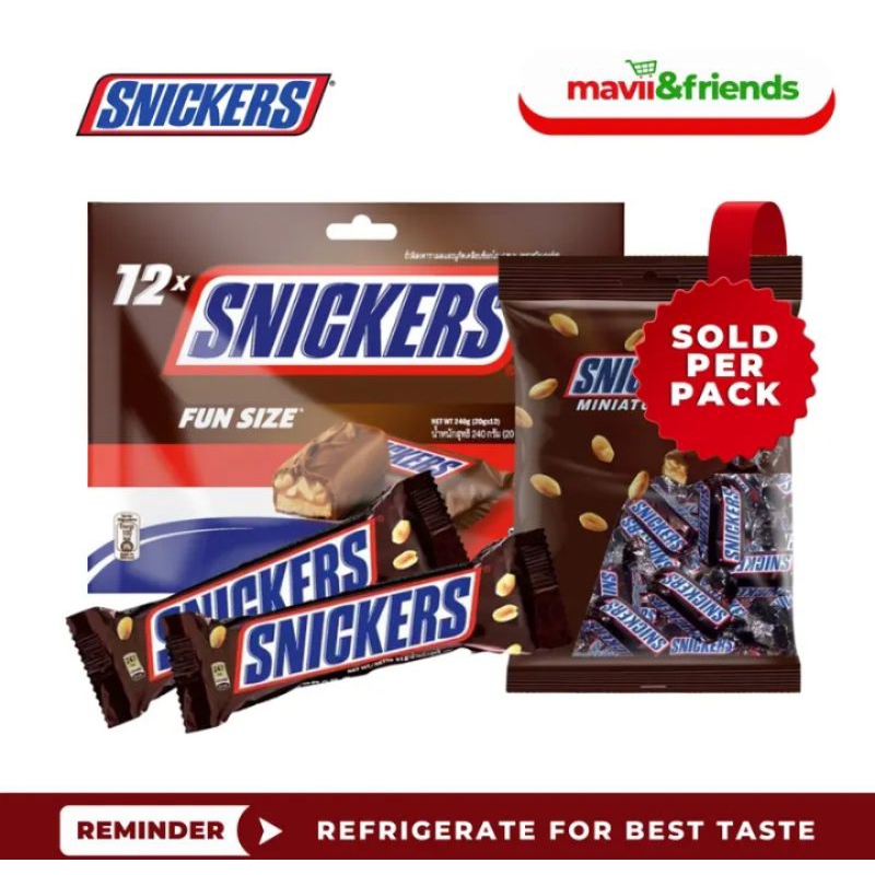 Snickers Series(Miniatures, Bars, Fun Size)-Mavii&Friends | Shopee ...