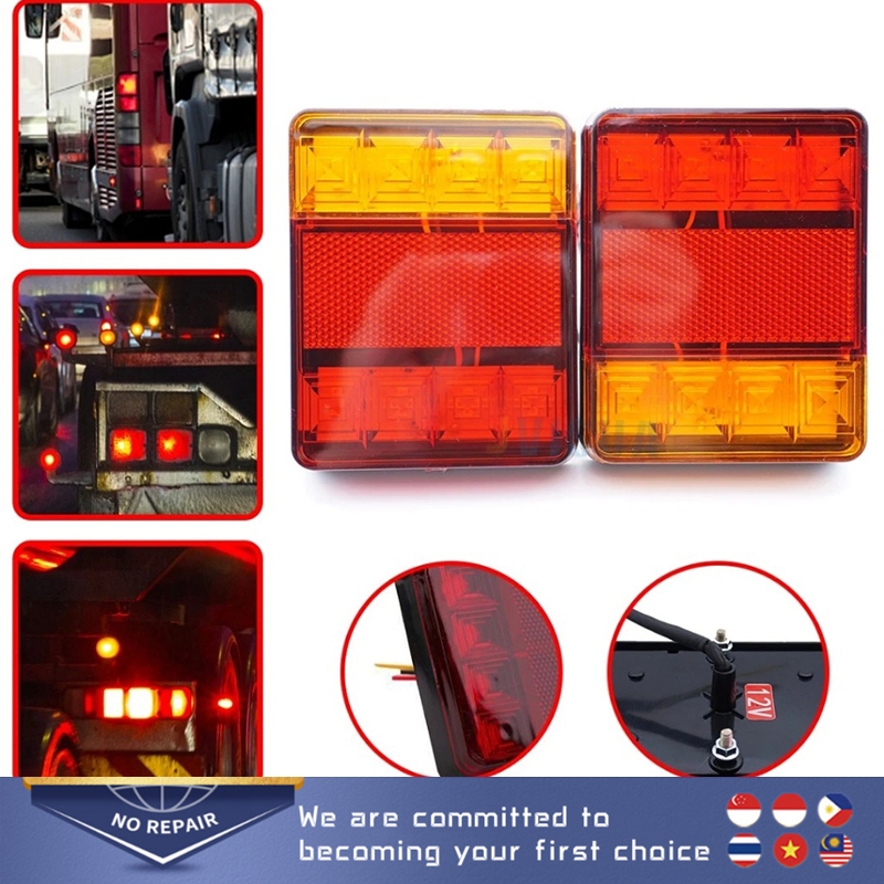 2pcs/set DC 12V 8 Car LED Warning Lights Car Tail Light Rear Parts for ...