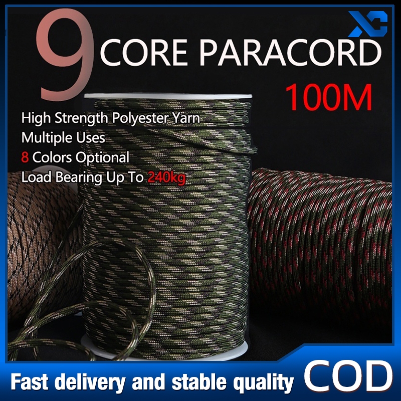 Original and authentic 100M Paracord Rope 9 Strand Core Climbing Rope ...