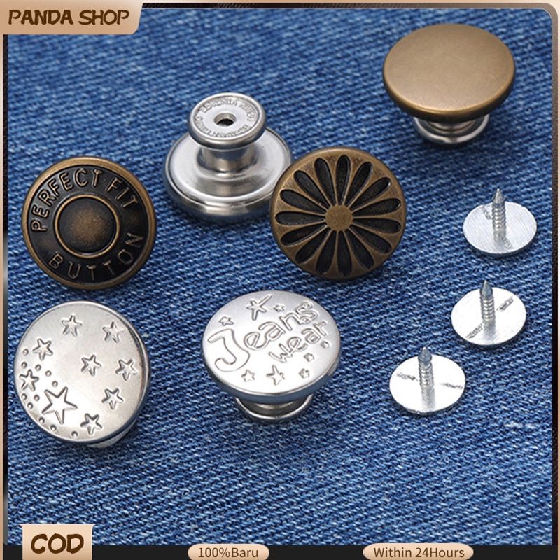 10pcs 17mm Adjustable Metal Waist Buttons Nail-Free Metal Pants Button ...