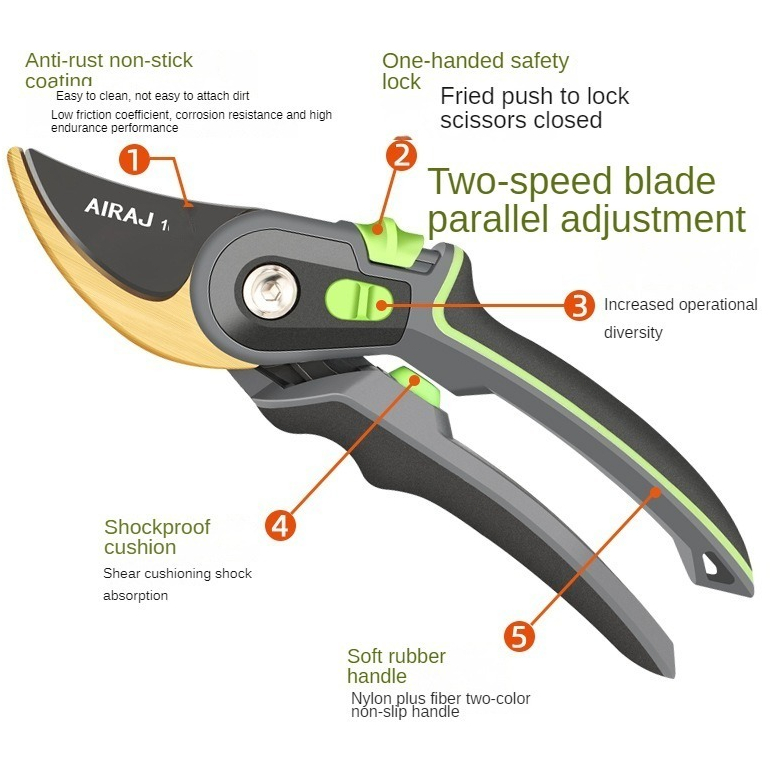 Heavy Duty Titanium Bypass Pruning Shears Super Sharp Premium Garden ...