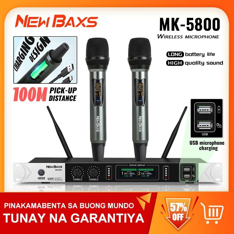 NEW BAXS [cod]MK-5800 propesyonal na wireless handheld microphone U ...