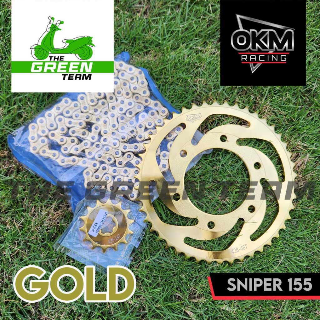 OKM Racing Chain & Sprocket Set ( Sniper 155 ) Available in Chrome ...
