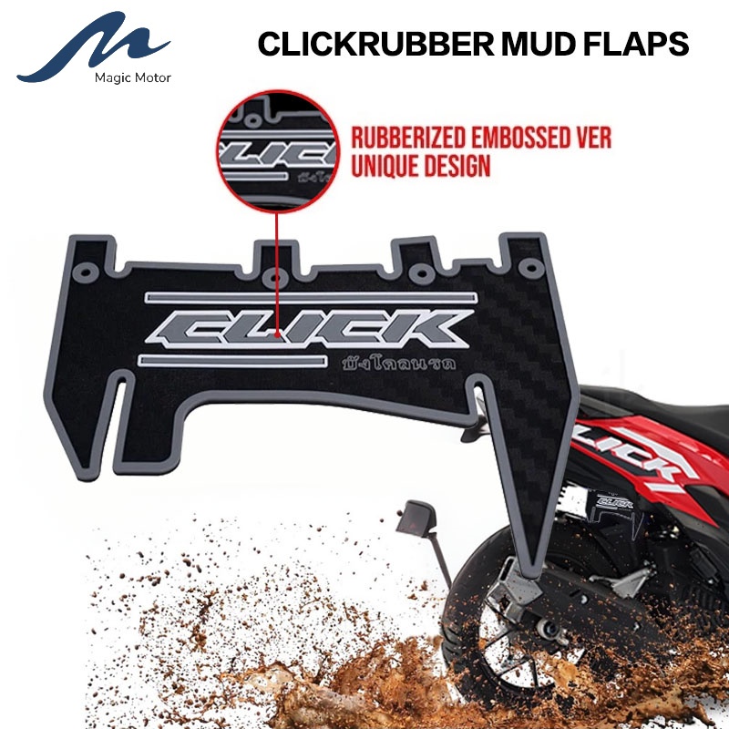 Motorcycle Honda Click 125/150 v2 Rubber Mud Flaps Cover/ Click Changer ...