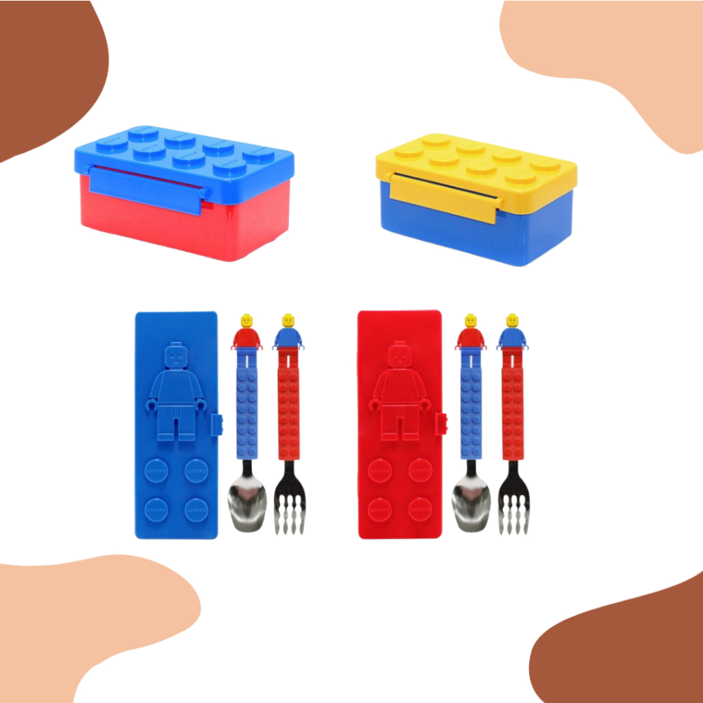 Daiso Korea - Oxford Block Spoon & Fork Case Set for Kids | Shopee ...
