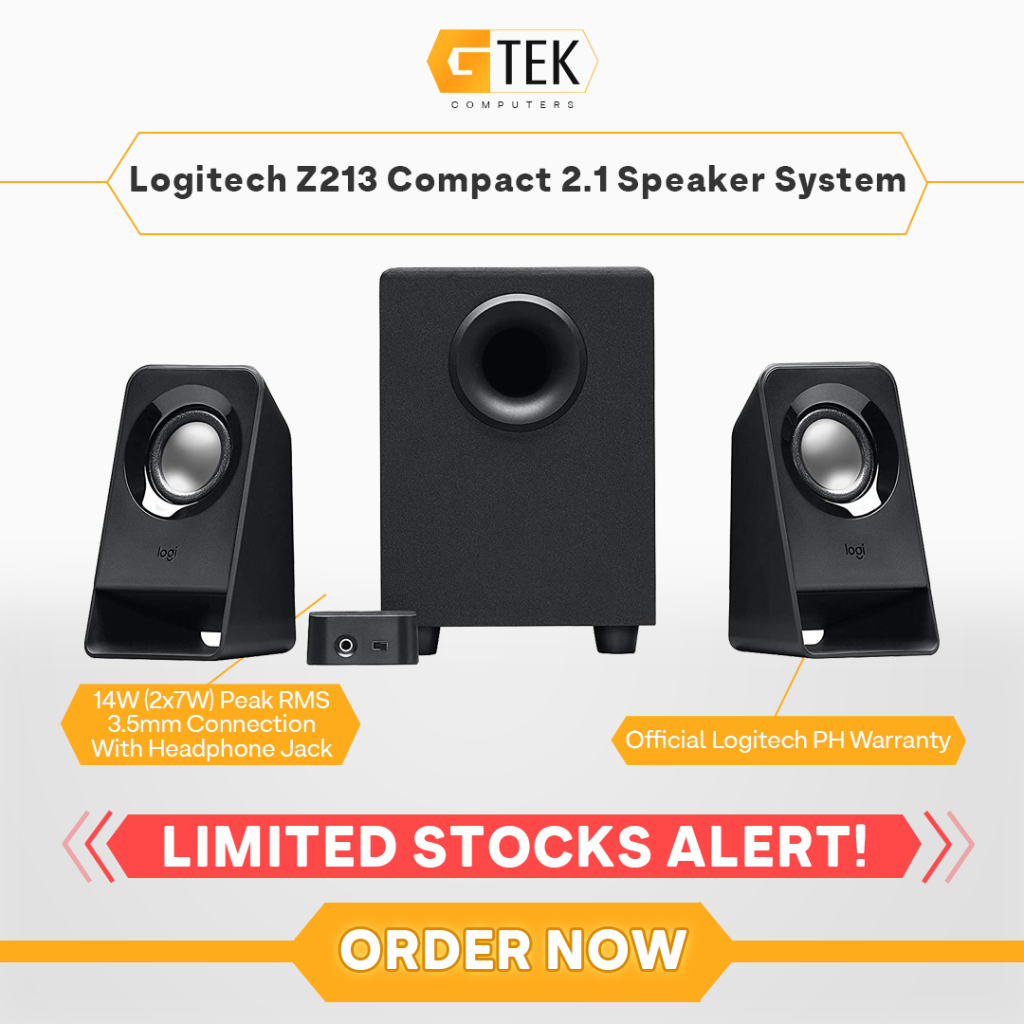 Logitech Z213 Compact 2.1 Speaker System 14W RMS | Shopee Philippines