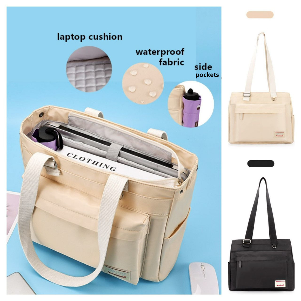 Large Capacity Tote Style Waterproof Fabric with Laptop Compartment