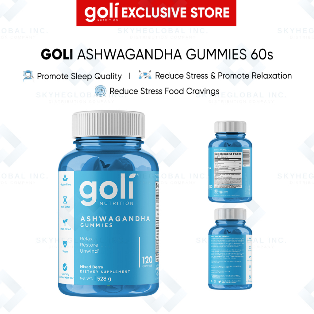 Goli Nutrition Ashwagandha Gummies 60 Pcs Shopee Philippines