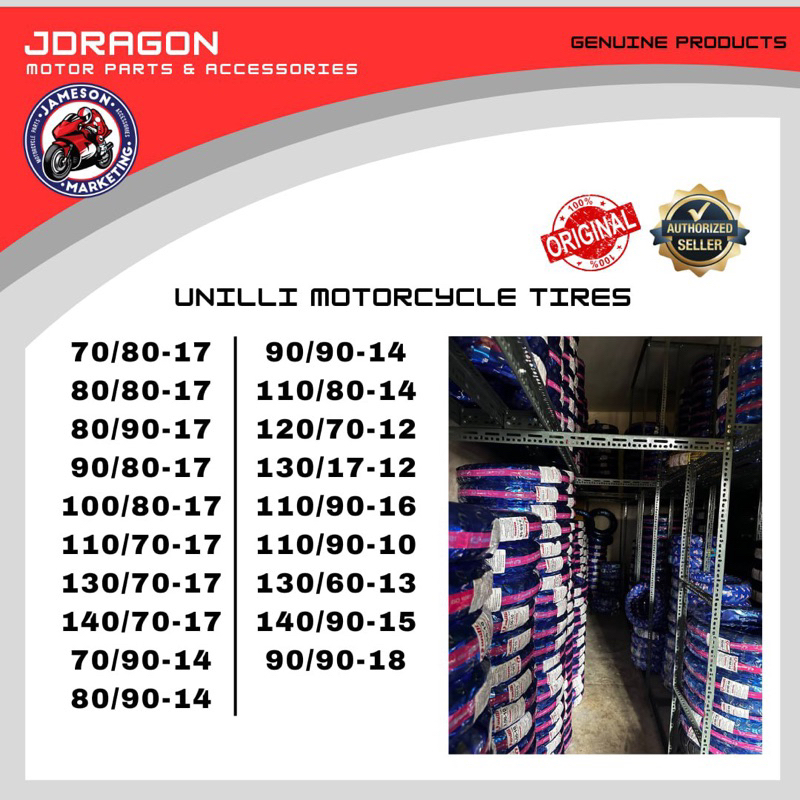 UNILLI TUBELESS TIRES MADE IN TAIWAN (ALL SIZES AVAILABLE) Shopee