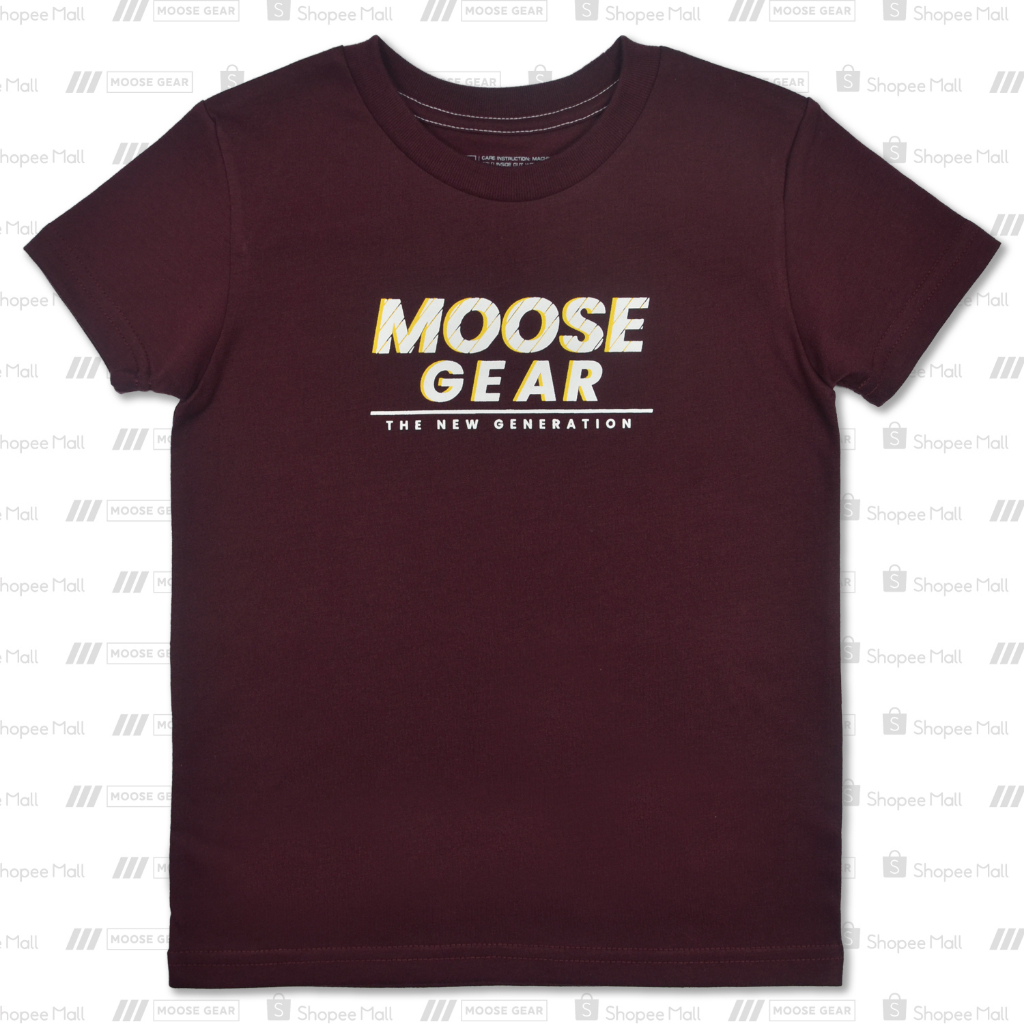 Moose Gear Dark Maroon TShirt With Print Details (TSP 13375) Shopee