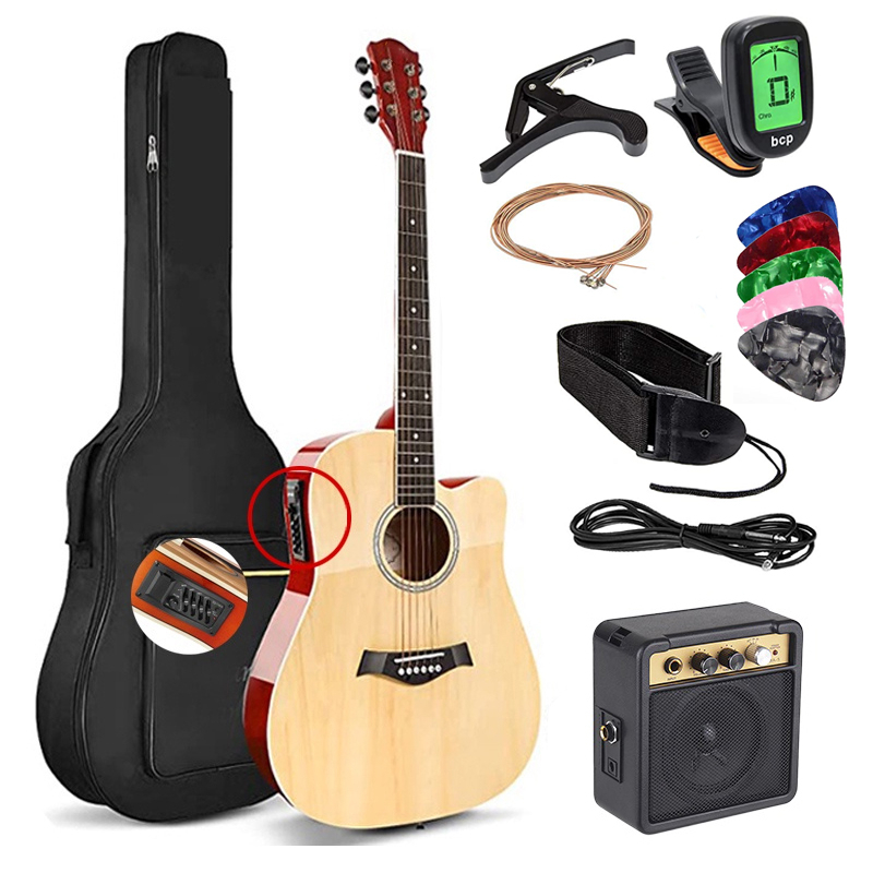 KAWES 41 inch Acoustic Electric Guitar With 4EQ Pickup with Truss Rod ...