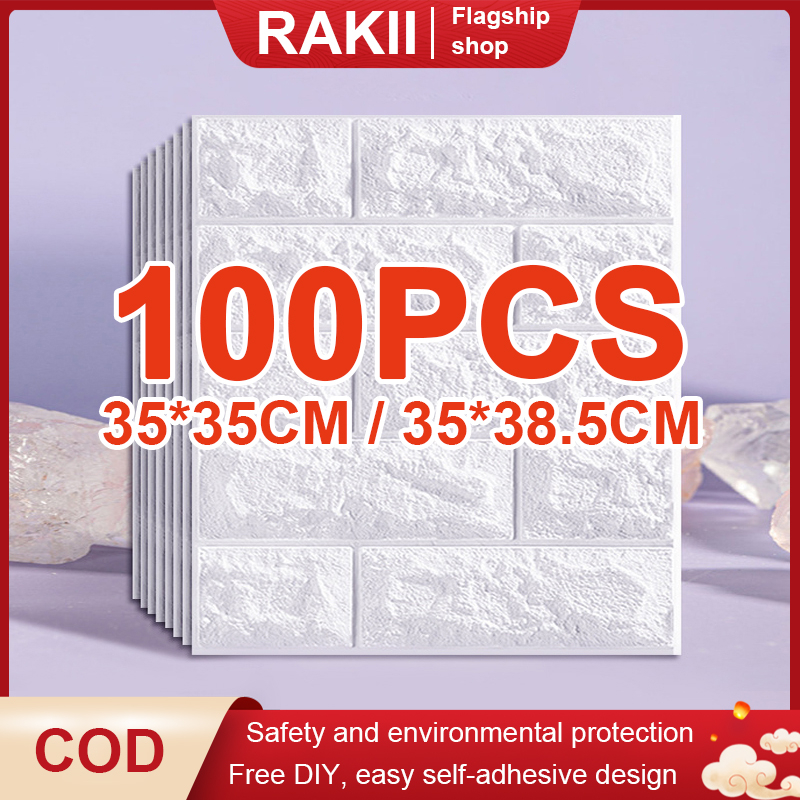 Wallpaper 100pcs 35X38.5cm Wall Stickers PE Foam 3D WallPaper Brick
