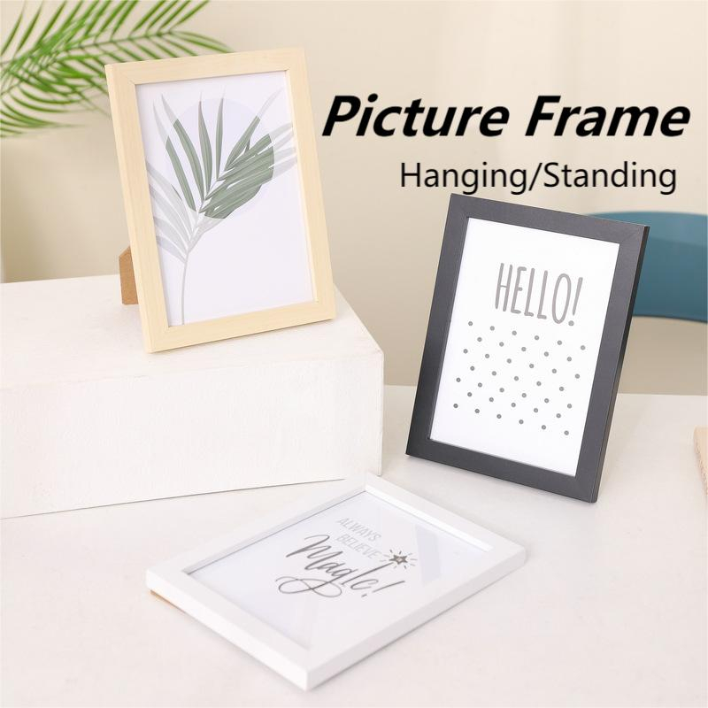 Wooden Picture Frame (A4，6/7 inch) Photo Frame Home Wall Swing Table ...