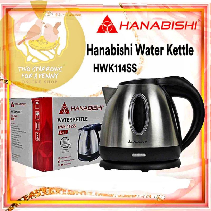 Hanabishi Electric Water Kettle HWK 114SS Stainless Shopee Philippines