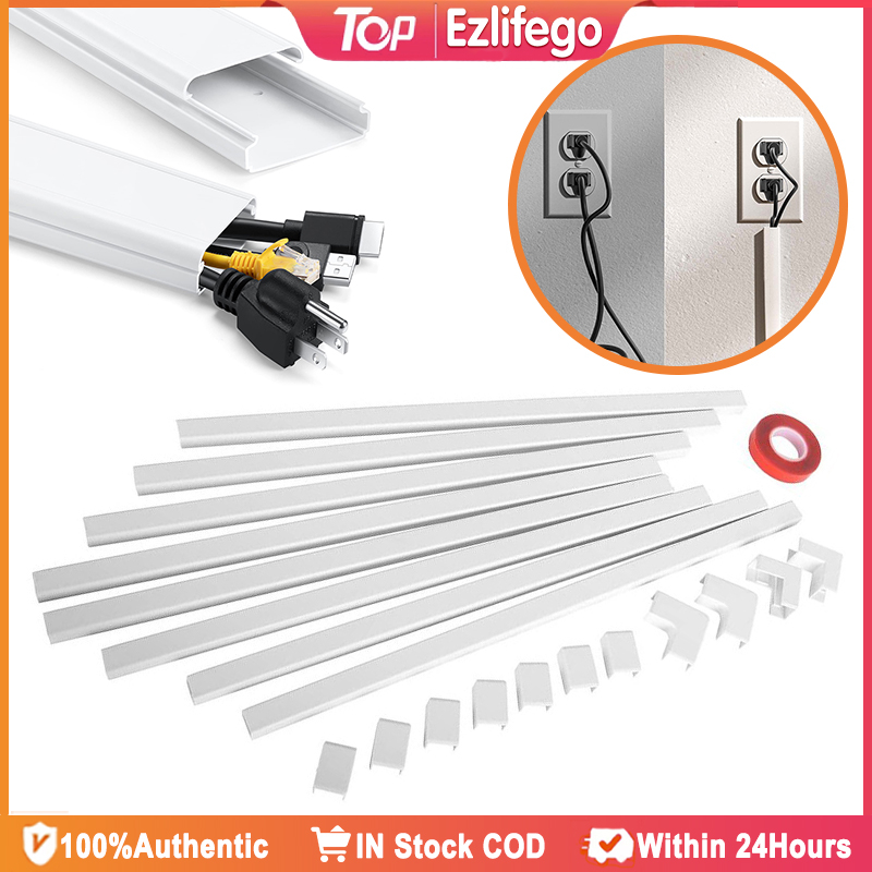 Wall Cable Cover Protector Kit Cord Hider TV Cord Wire Management Hide ...