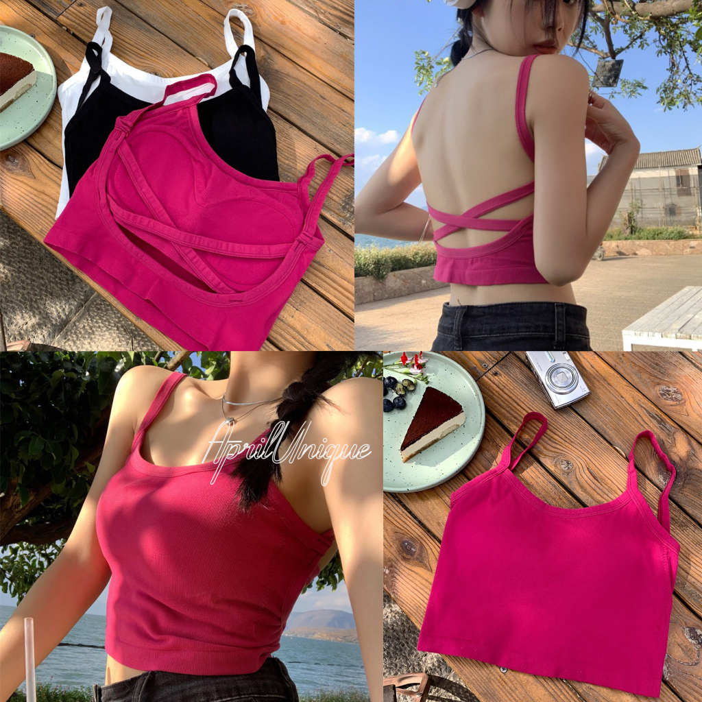 Korean Style Sexy Backless Hot Girls Wear Wireless With Padded Bralette