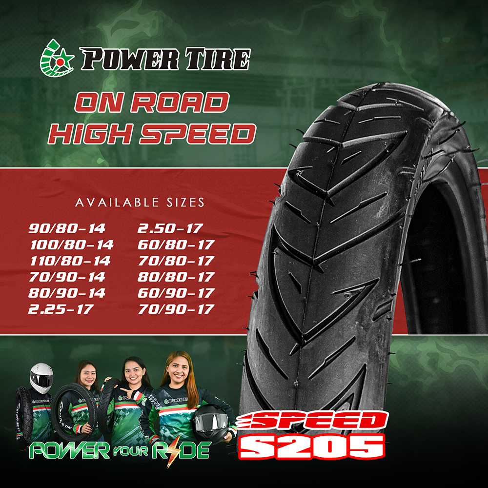 POWERTIRE SPEED S205 4PR - ON ROAD "TIRE SIZE 13,14,17" (INCHES) MURANG