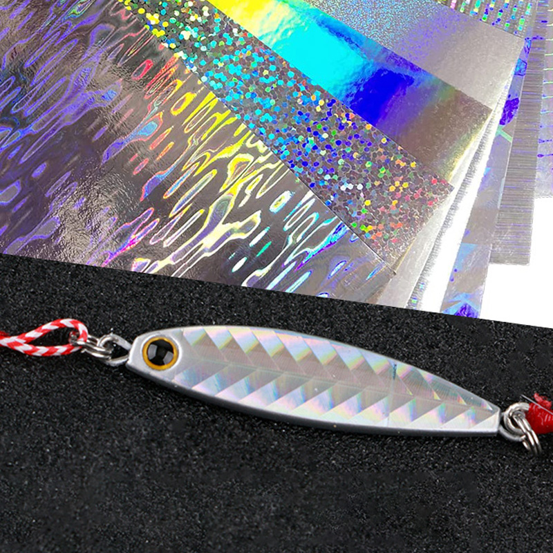 18PCS Bait Sticker 20x10cm DIY Reflective Holographic Fish Flash Lure ...