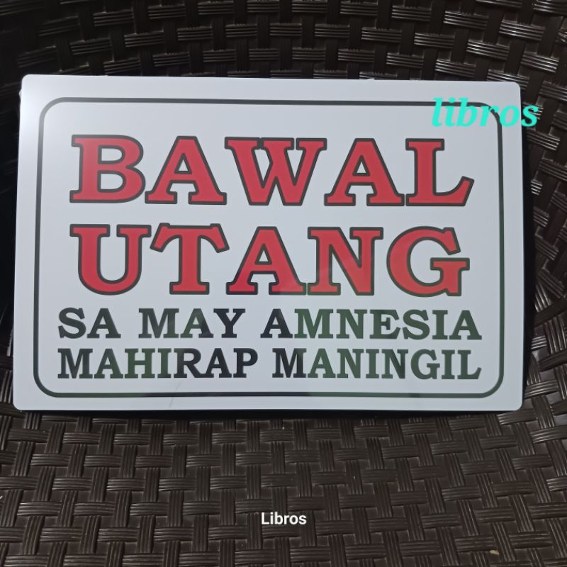 PVC A4 size Signage Bawal Utang | Shopee Philippines