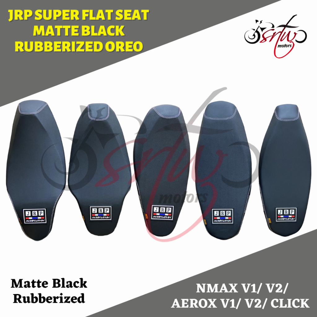 SRTW JRP Super Flat Seat Matte Black Rubberized Oreo NMAX V1 V2 AEROX V1 V2 CLICK Shopee