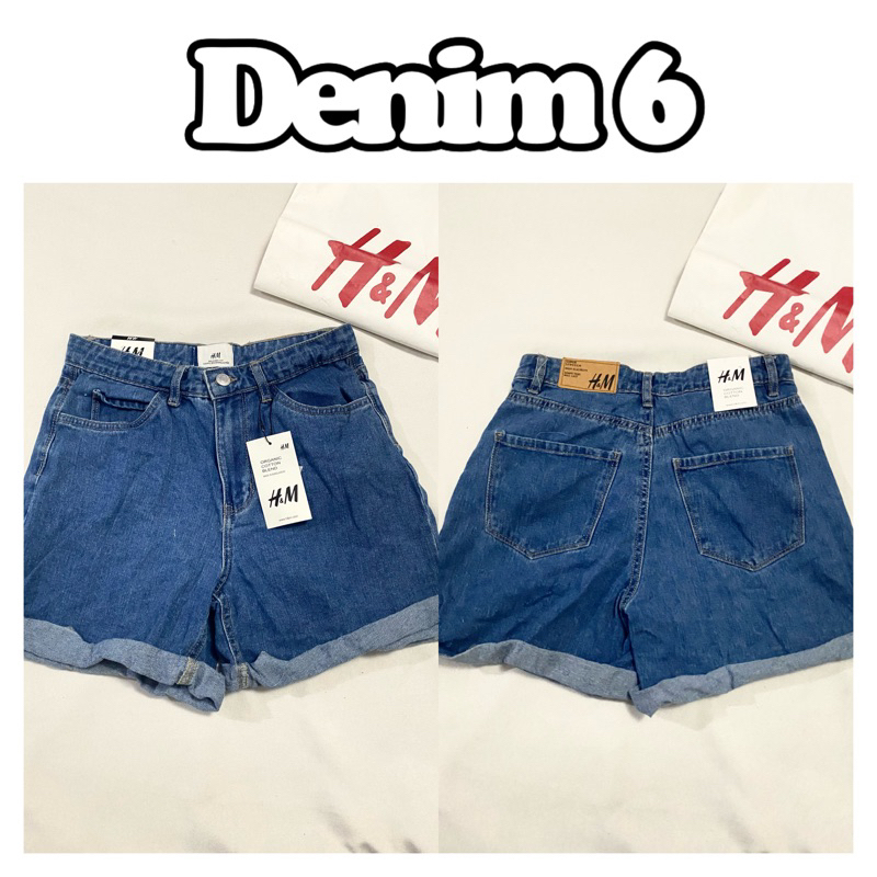 Overruns H M Denim HW Shorts size 22 29 High Waist Waisted