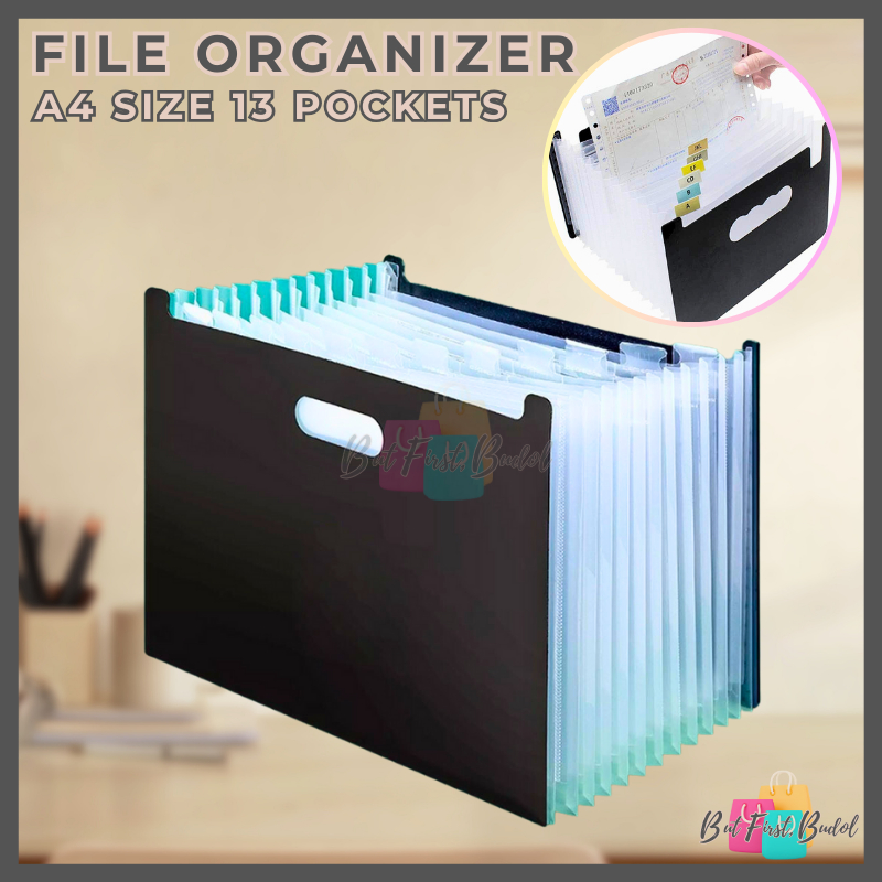 BFB A4 Expanding File Folder Organizer 13 Pockets Desk Paper Document ...